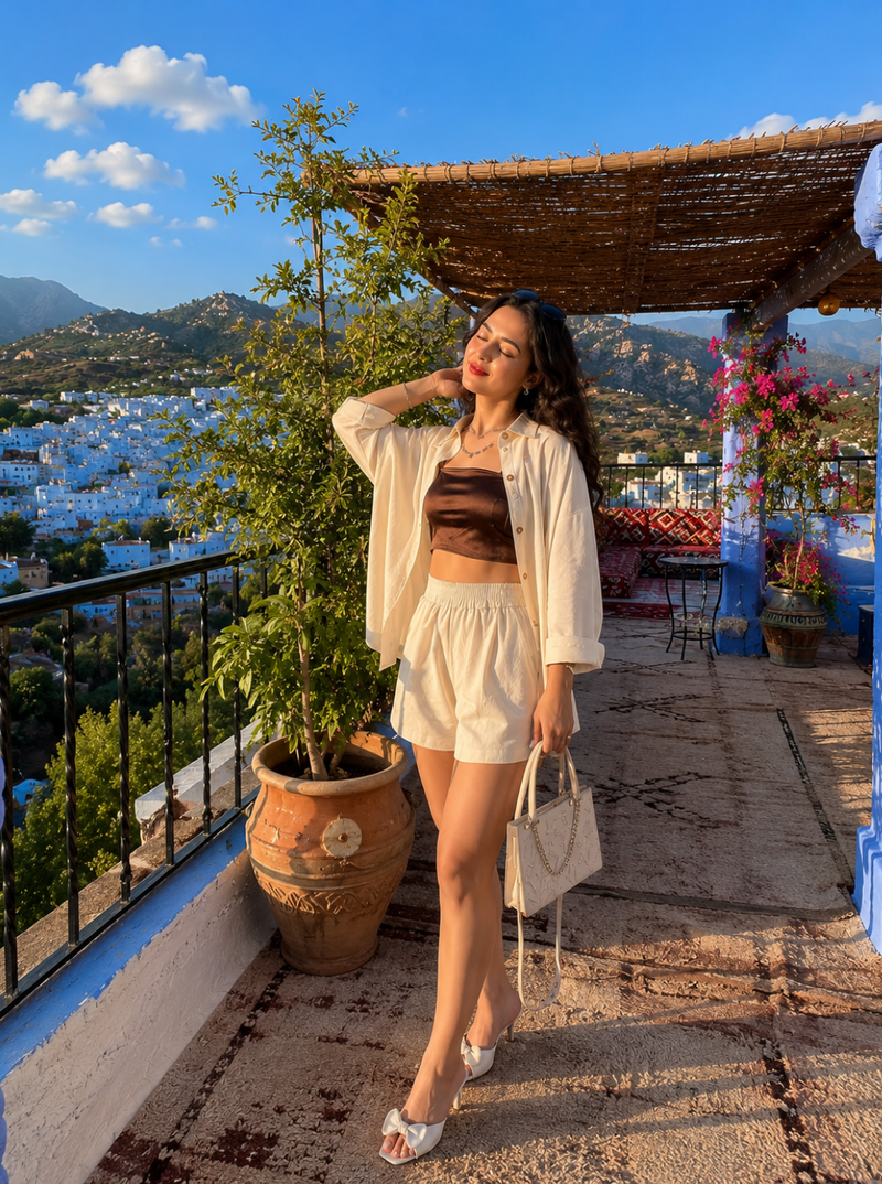 Linen short set