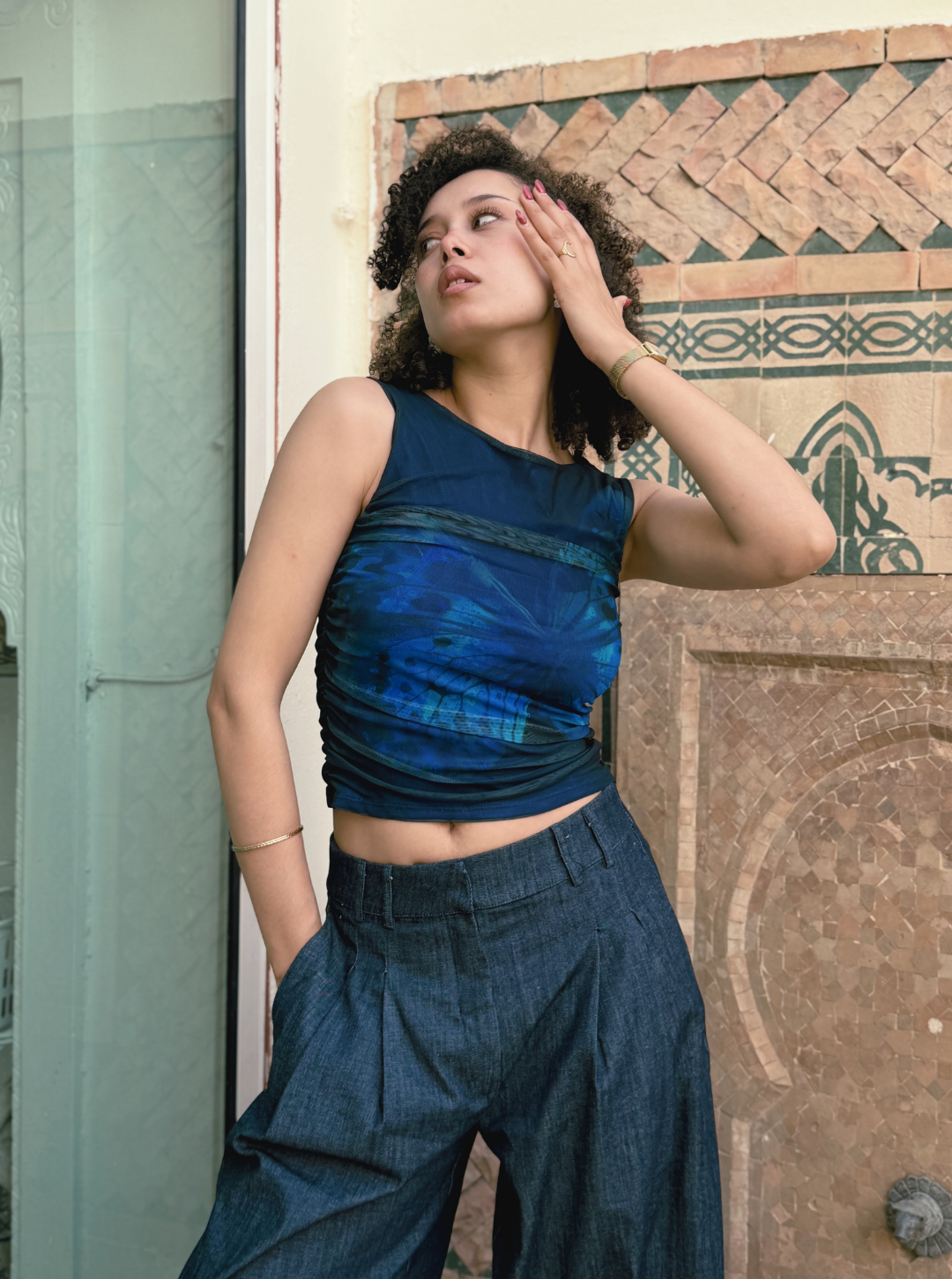 PRINTED Blue T-SHIRT