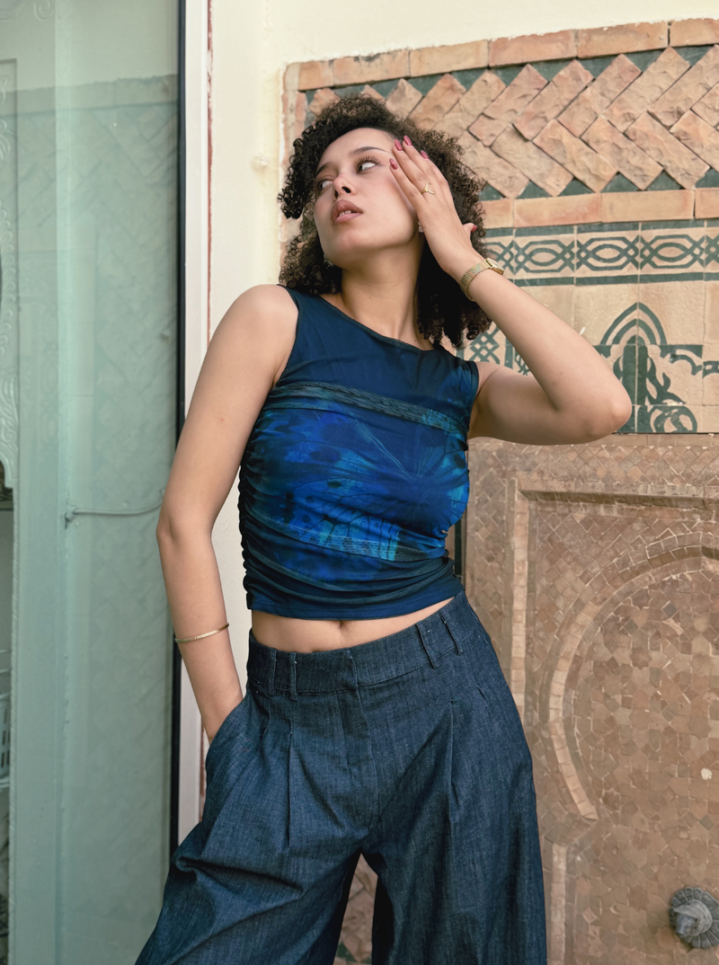 PRINTED Blue T-SHIRT