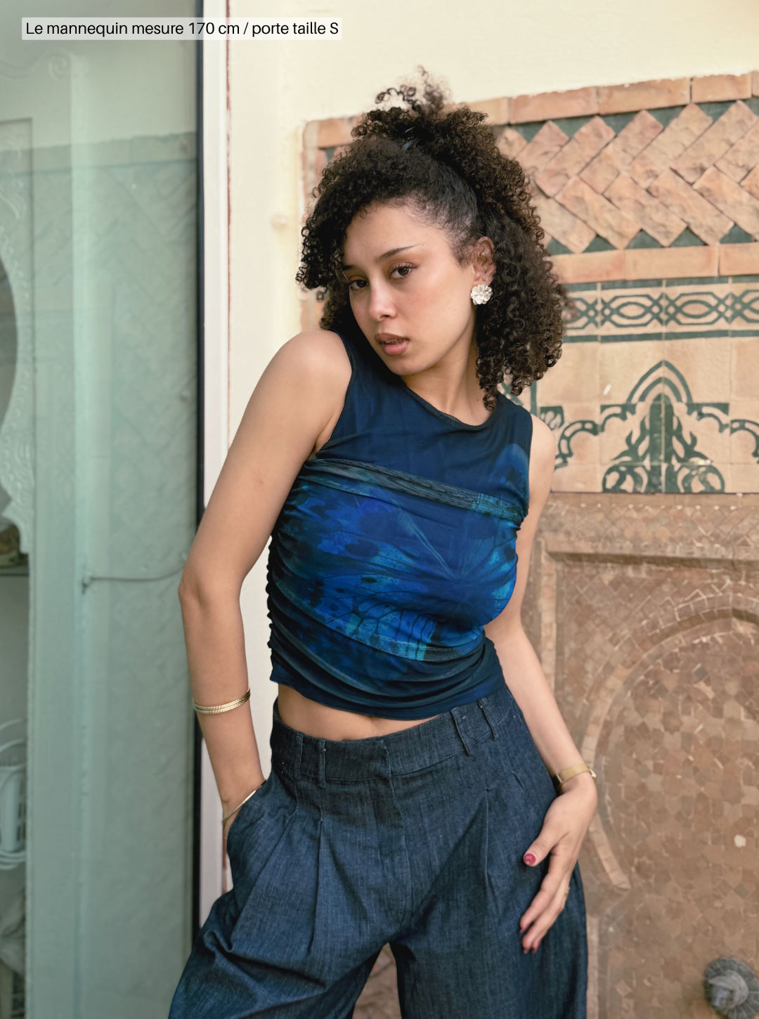 PRINTED Blue T-SHIRT