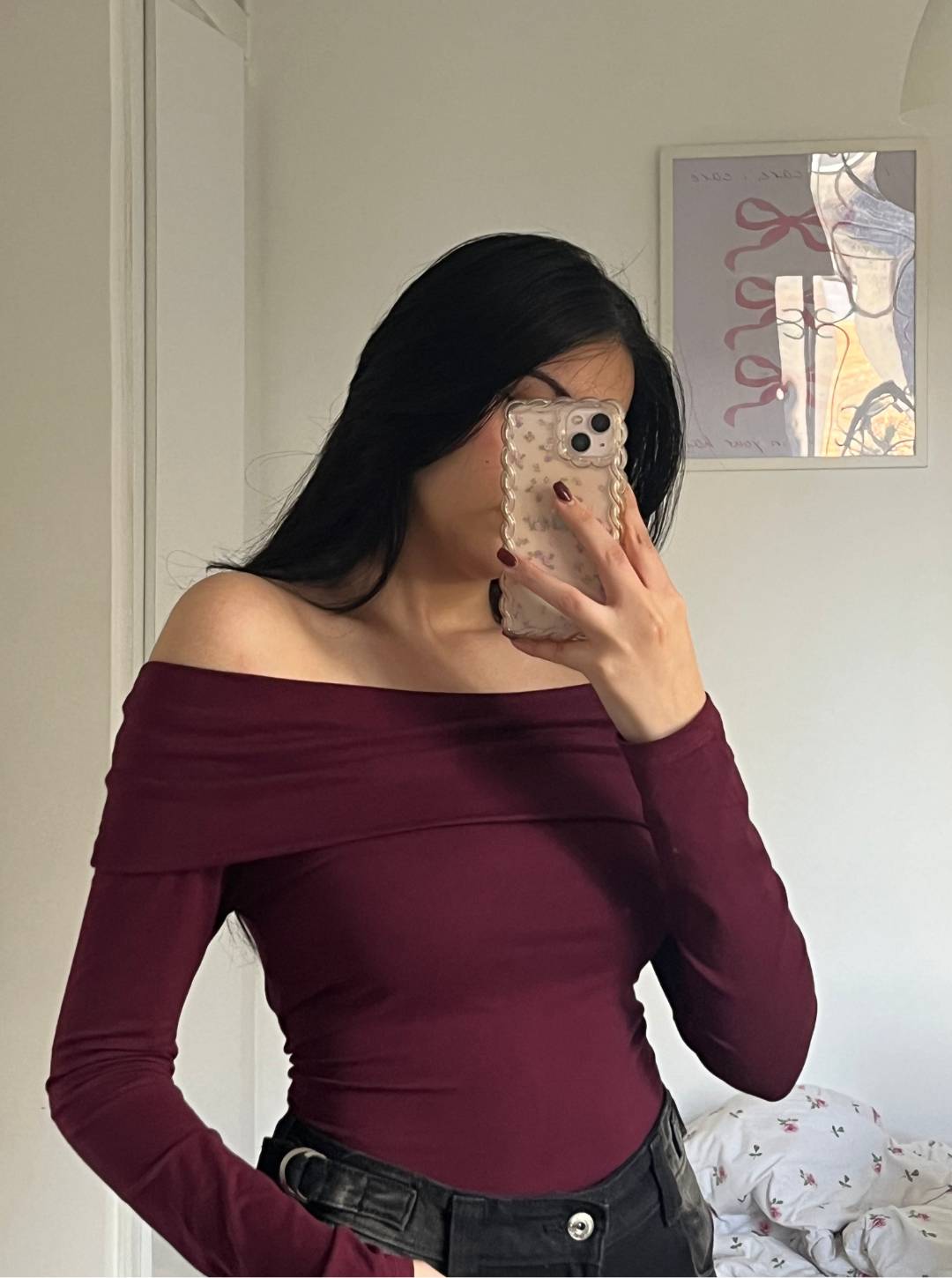 Choice Off Shoulder Burgundy