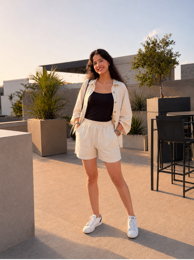 Linen short set