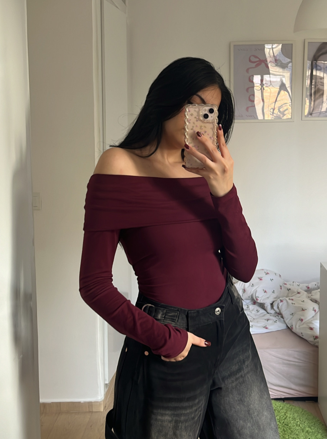 Choice Off Shoulder Burgundy