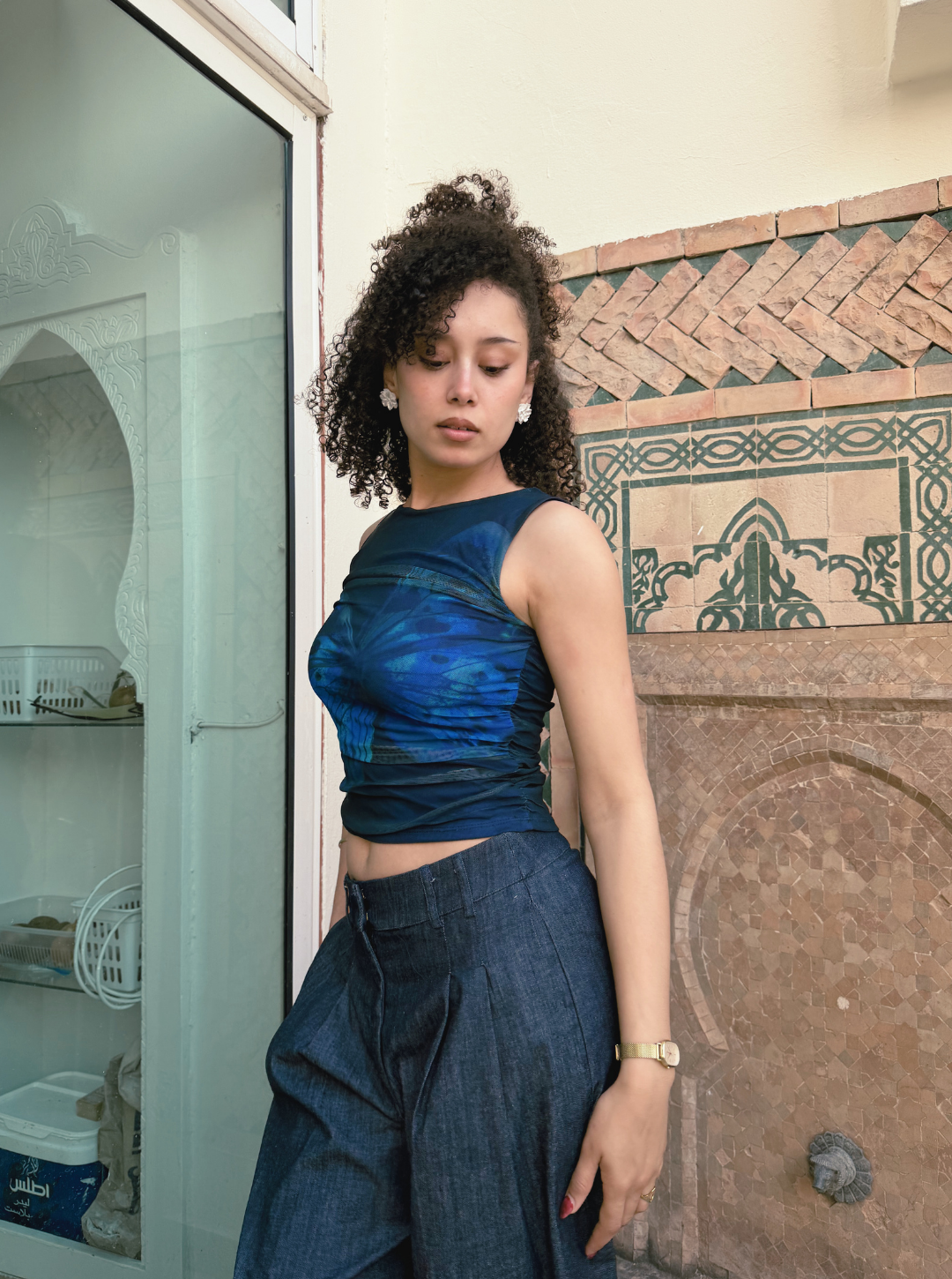 PRINTED Blue T-SHIRT