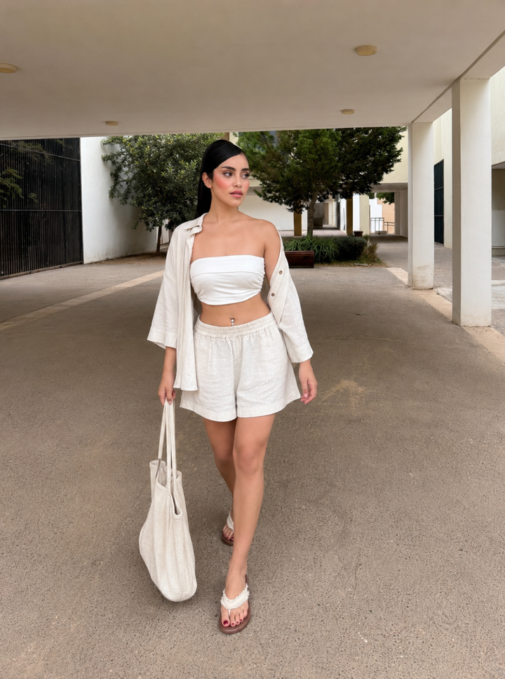 Linen short set