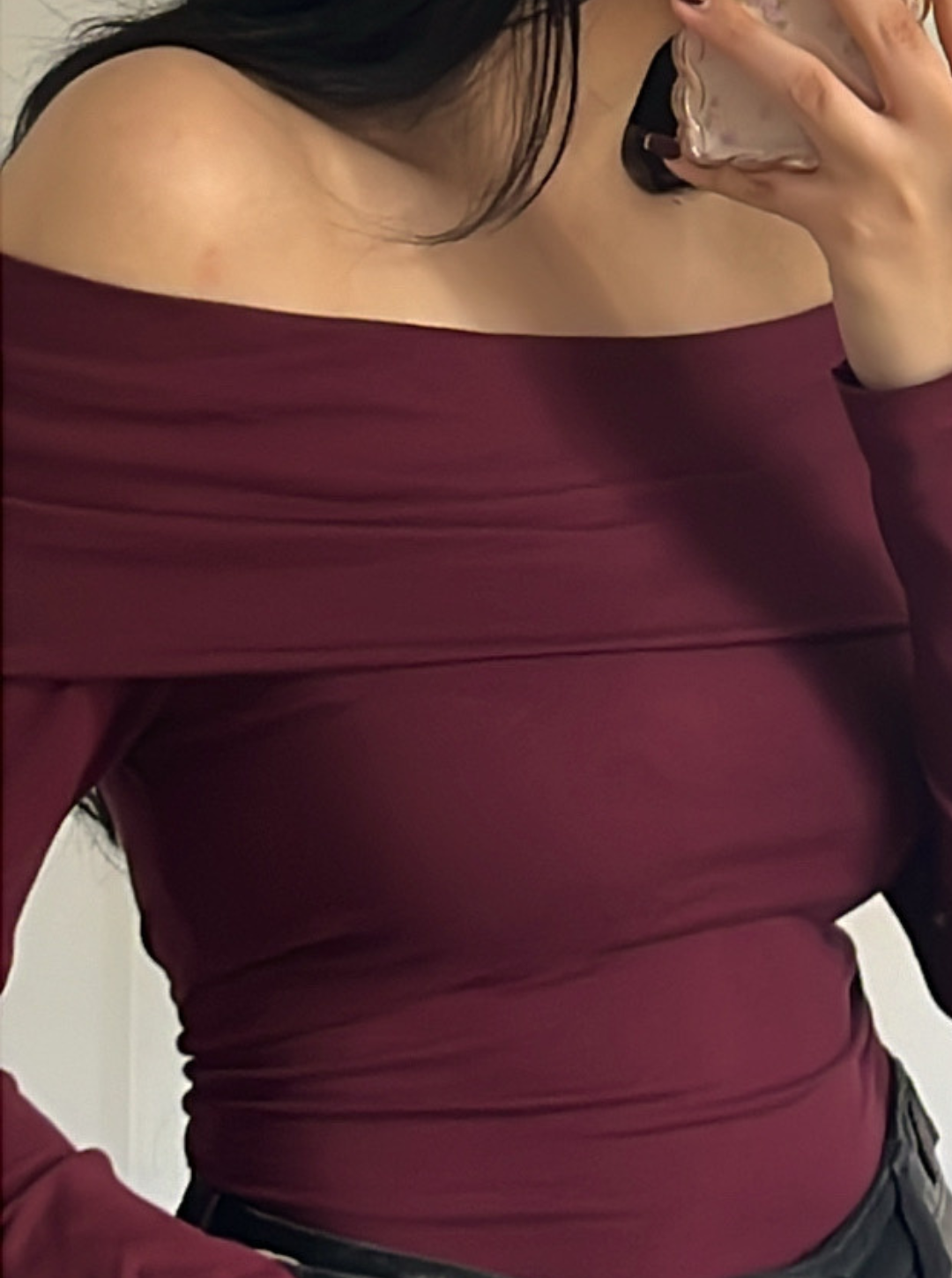 Choice Off Shoulder Burgundy