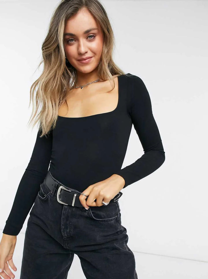 Long Sleeve Squarneck Bodysuit