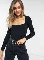 Long Sleeve Squarneck Bodysuit