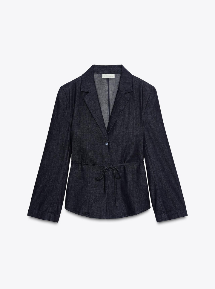 Denim Belted Blazer