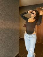 Long Sleeve Squarneck Bodysuit