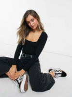 Long Sleeve Squarneck Bodysuit