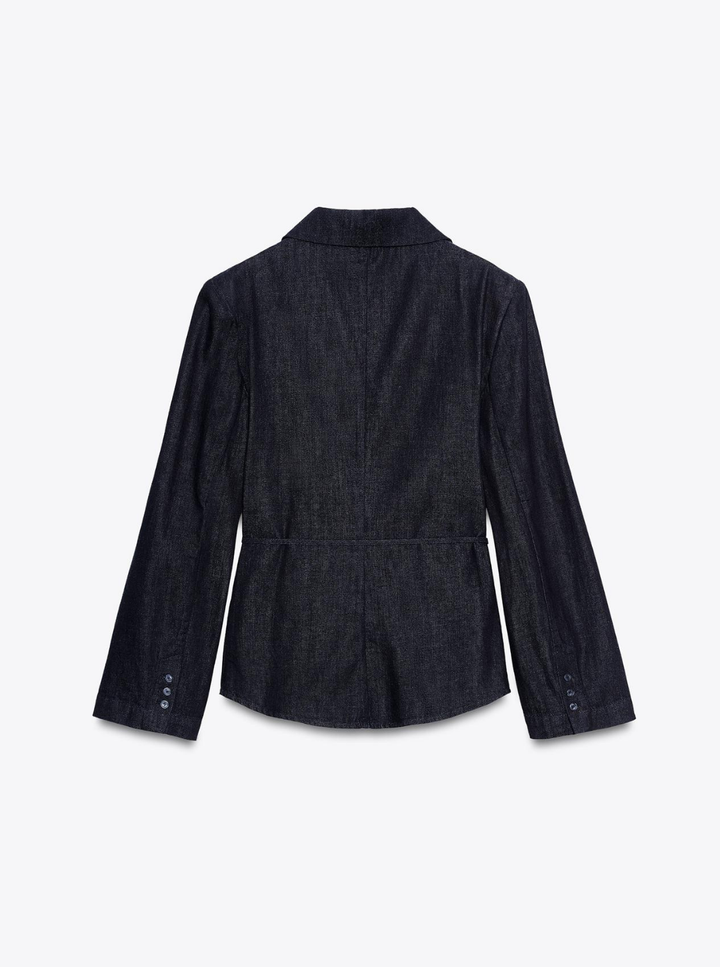 Denim Belted Blazer