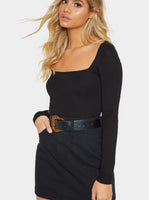 Long Sleeve Squarneck Bodysuit