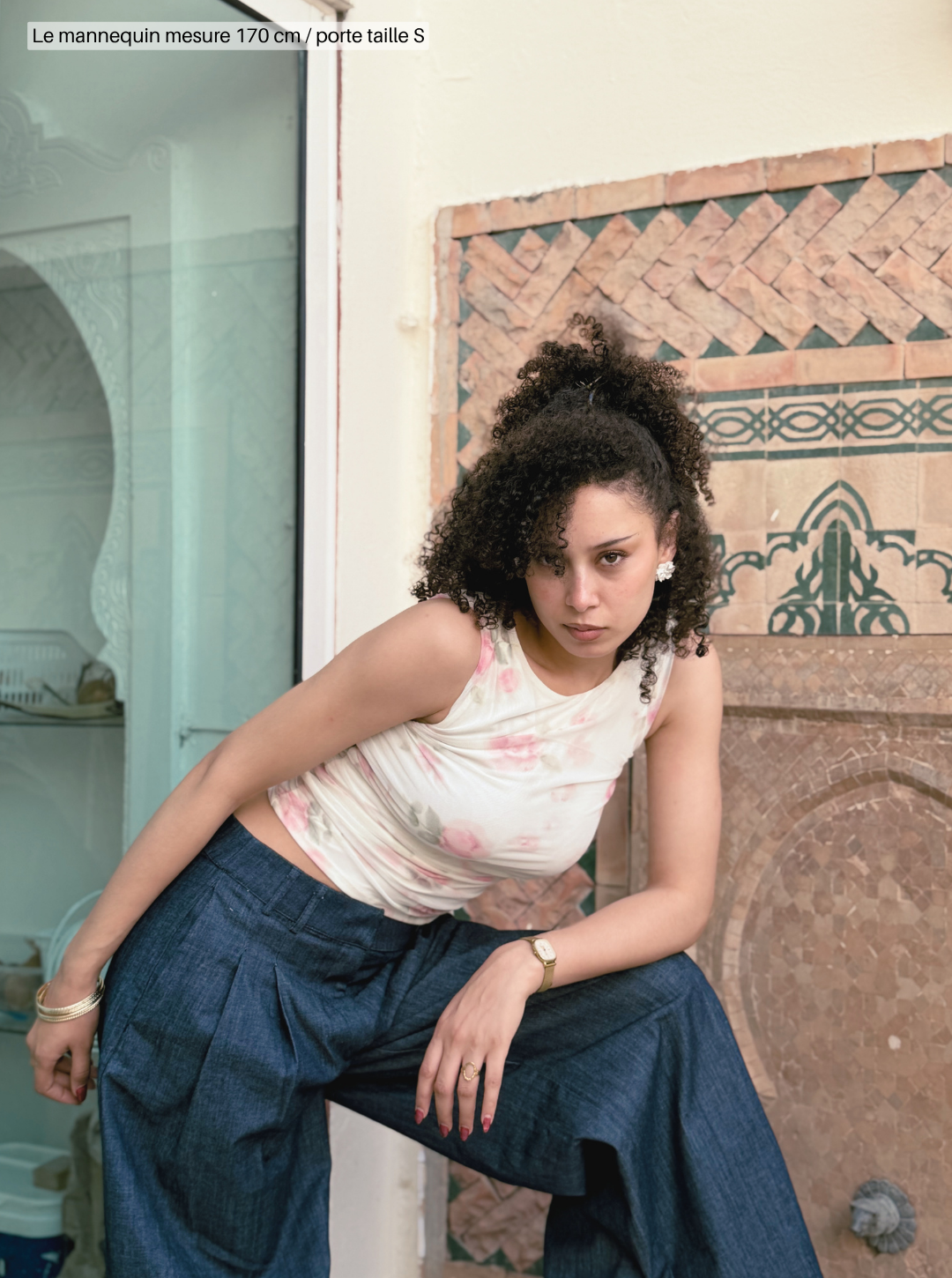 PRINTED TULLE T-SHIRT