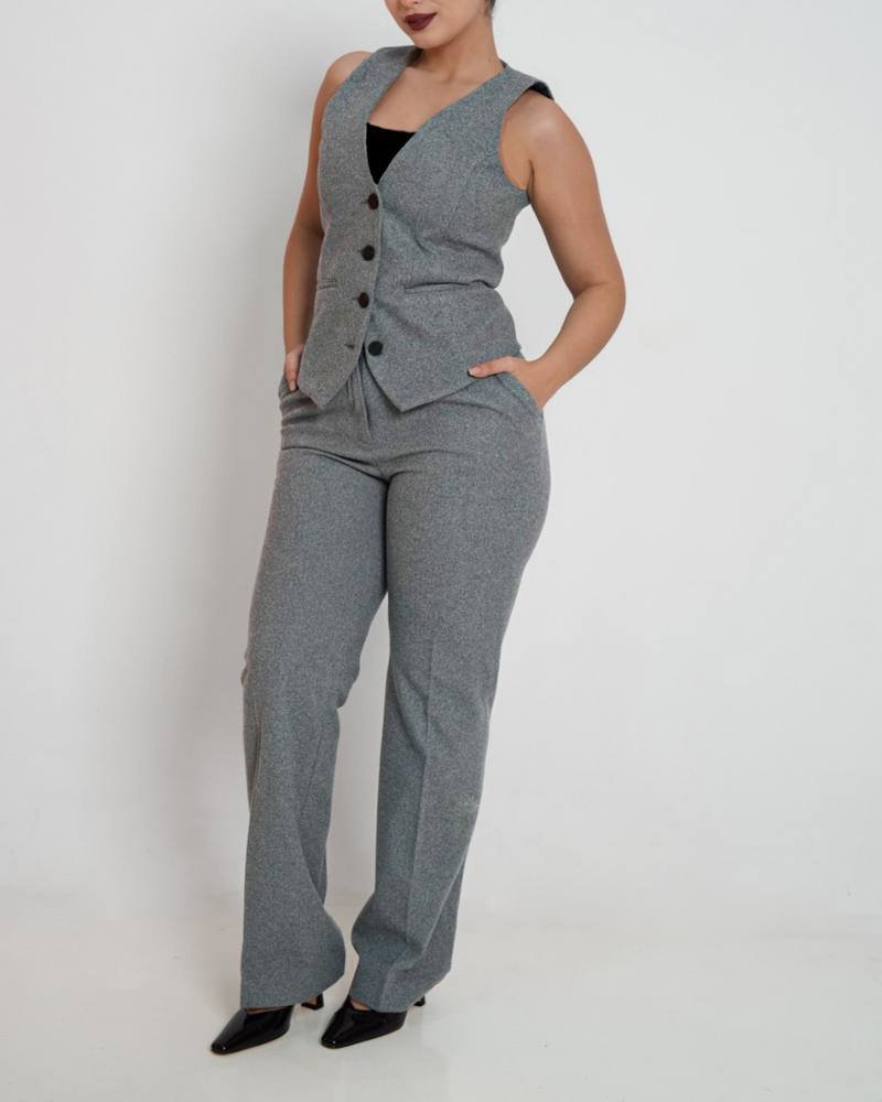 Mariya Ensemble Gilet De Costume Gris