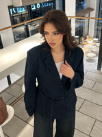 Denim Belted Blazer