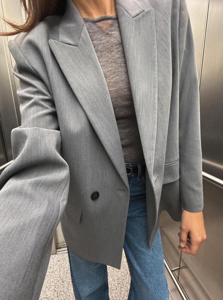OVERSIZE BLAZER ( Grey )