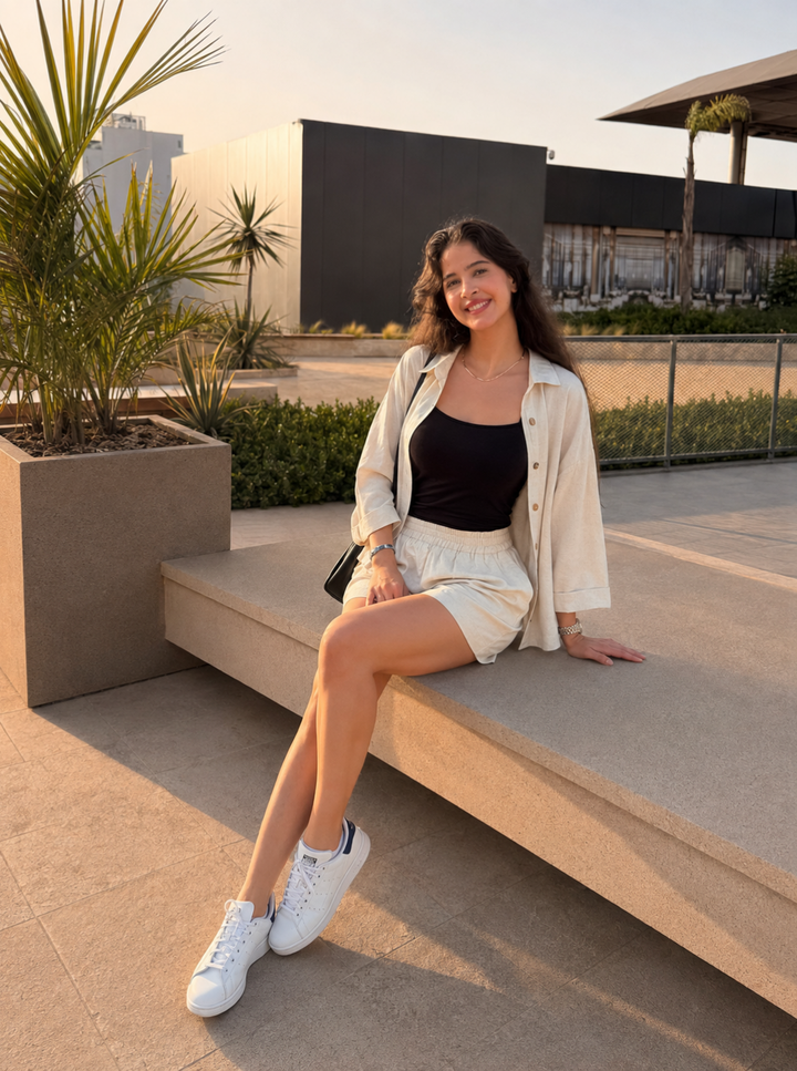 Linen short set