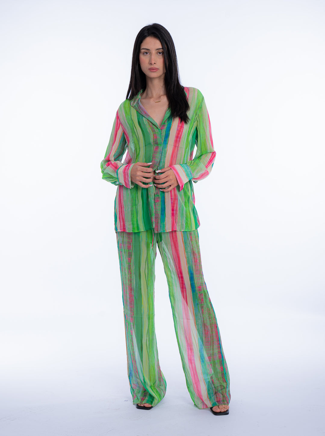 SEMI-TRANSPARENT PRINTED SUIT