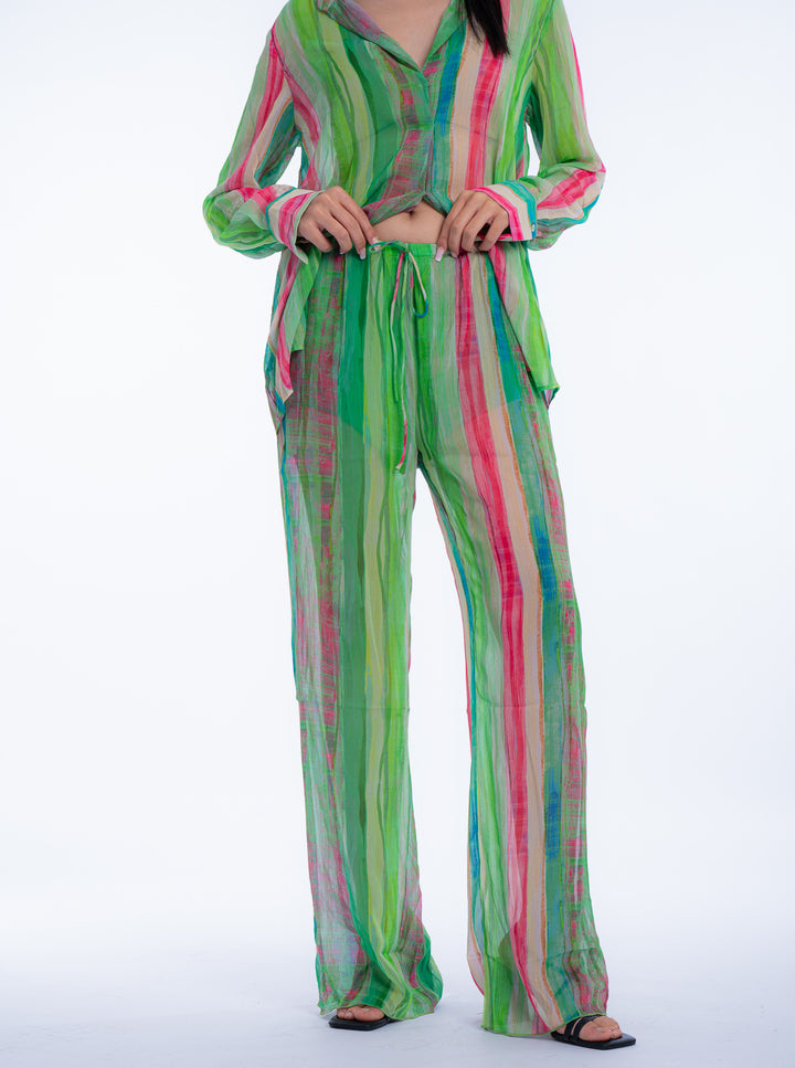 SEMI-TRANSPARENT PRINTED SUIT