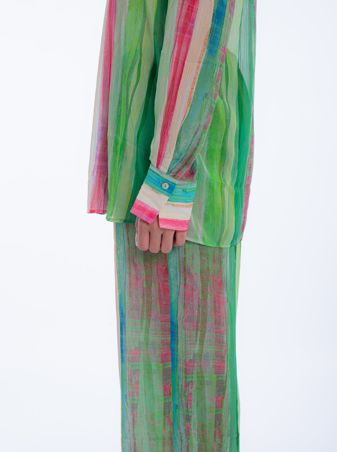 SEMI-TRANSPARENT PRINTED SUIT