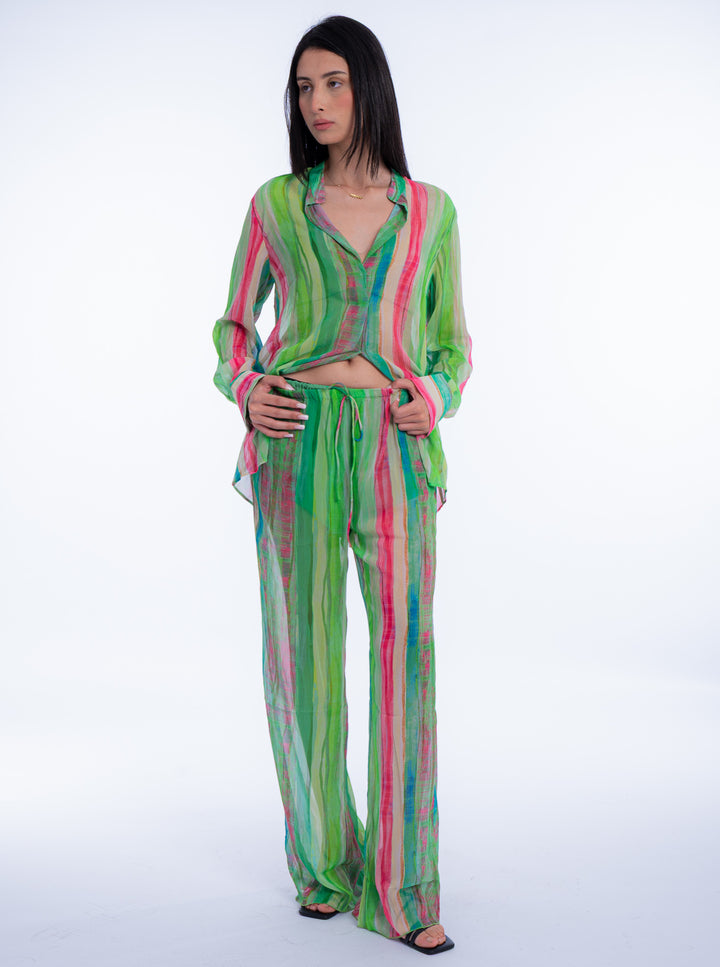 SEMI-TRANSPARENT PRINTED SUIT