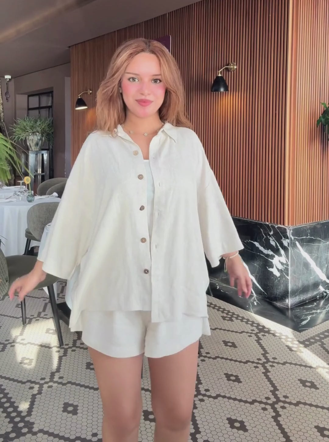Linen short set