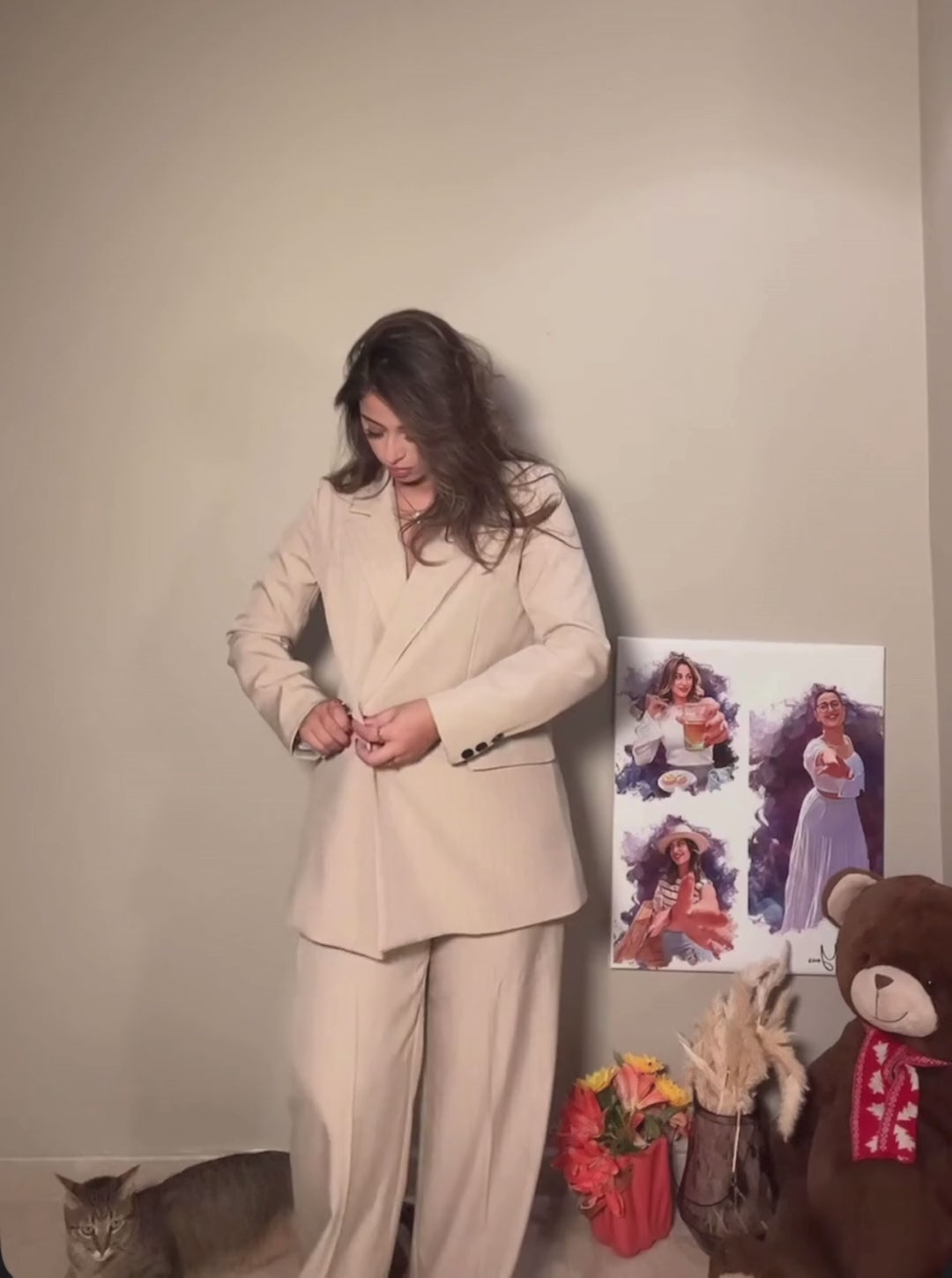 stripped oversize suit